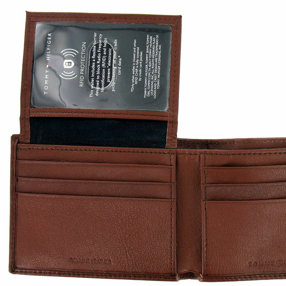 Tommy Hilfiger Tan Genuine Leather Bi-Fold Wallet